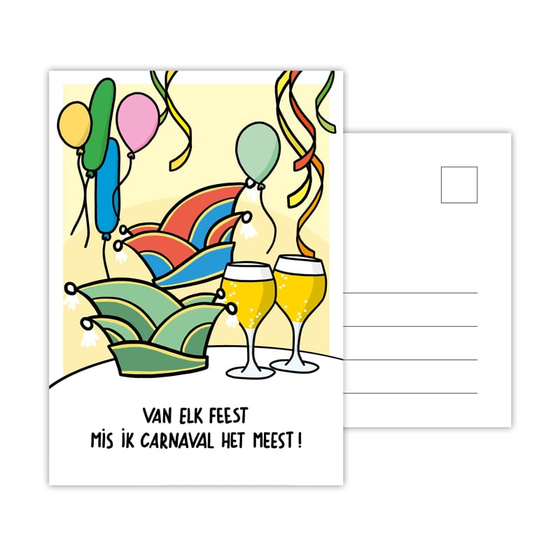 Carnaval ansichtkaarten carnaval missen (set van 4) — product photo